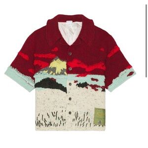 Bobo Choses Red and Cream Button Down Shirt